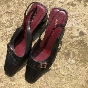 Black low sling back heels by Ann Taylor